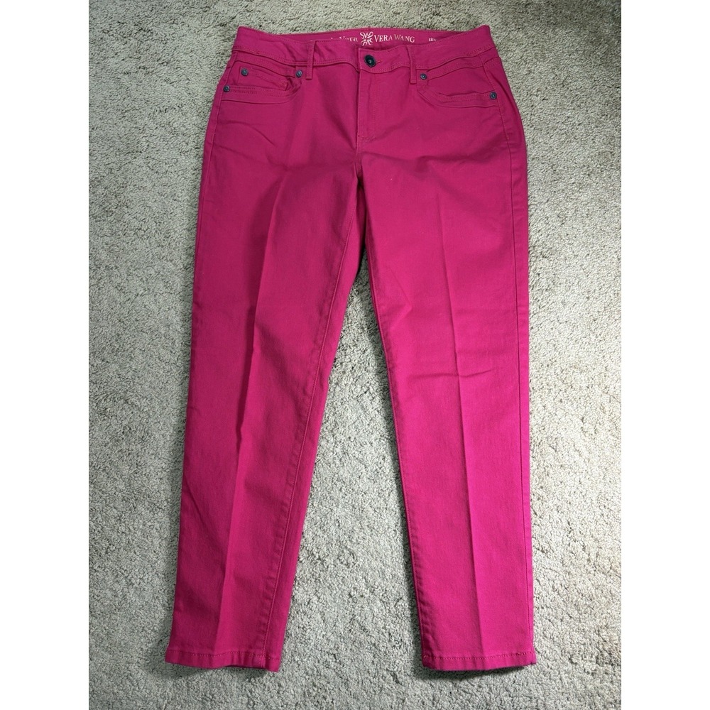 Simply Vera Vera Wang Skinny Ankle Jeans Women 10 Denim Magenta